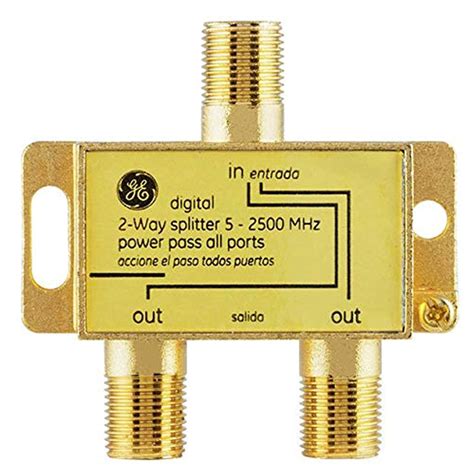 Ge Digital 2 Way Coaxial Cable Splitter 25 Ghz 5 2500 Mhz Rg6