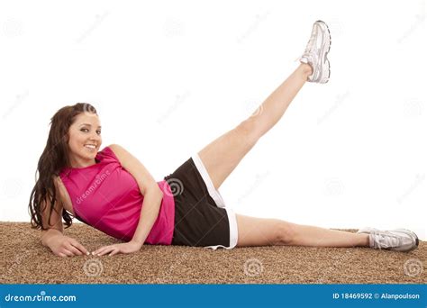Woman Laying Fitness Leg Up Stock Photo Image Of Fitness Beauty