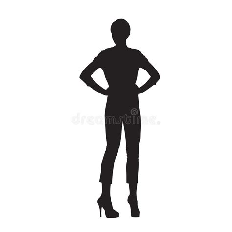 Silhouette Slim Tall Women Front View Stock Vector Illustration Of