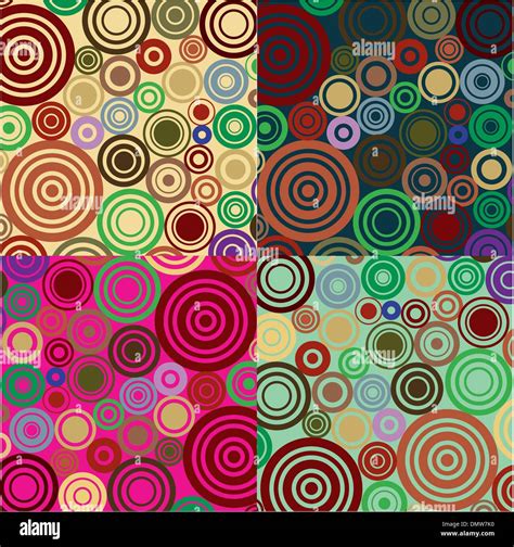 4 Retro Colored Circles Backgrounds Stock Vector Image And Art Alamy