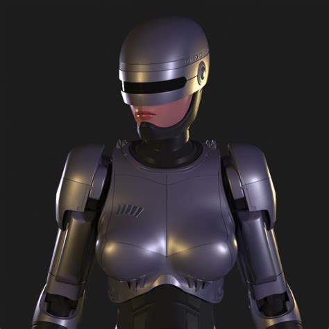 D Model Robocop Woman Turbosquid