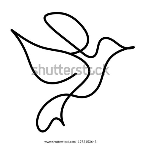 Silhouette Abstract Birds Line On White Stock Vector Royalty Free