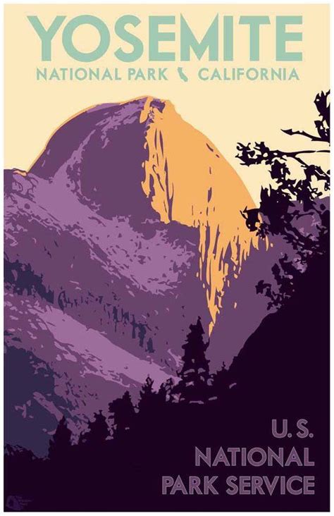 Yosemite National Park Travel Poster Vintage National Park Etsy