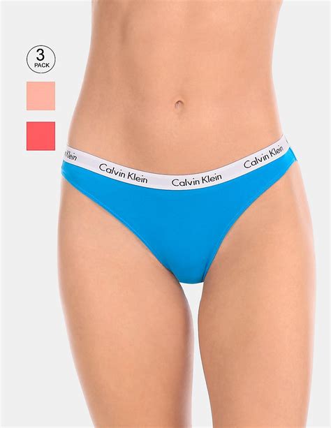 Buy Calvin Klein Underwear Women Assorted Mid Rise Solid Cotton Stretch Bikini Briefs Pack Of