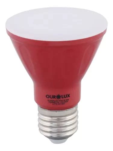 Lámpara LED roja Ourolux PAR20 Dicroica de 6 W 100 V 240 V 420 lm