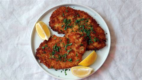 A little history wiener schnitzel is an austrian term, and it refers to a thin slice of veal (about 3 to 6 ounces or so), covered in bread crumbs and. Chicken Schnitzel Recipe | Bon Appetit