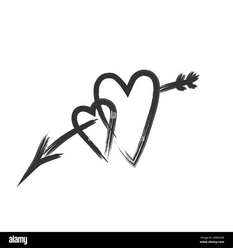 Love Heart Arrow Black And White Stock Photos And Images Alamy
