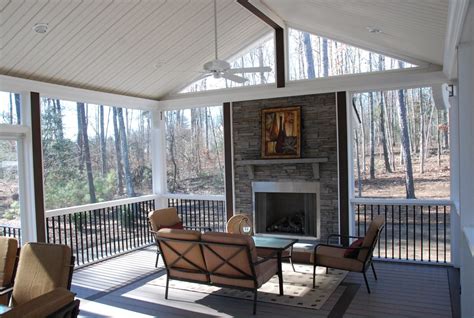 Rock Fireplaceon A Screened In Porch Ideas For Redoing My Back Deck