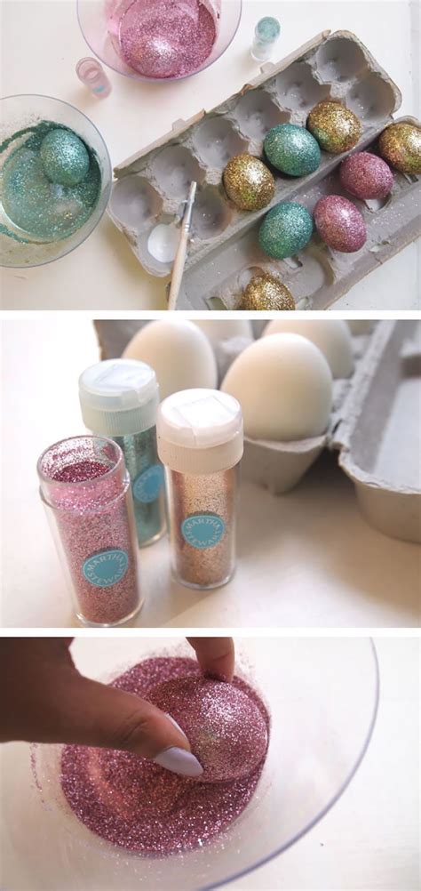 Glittered Easter Eggs Easter Egg Decorating Creative Easter Eggs