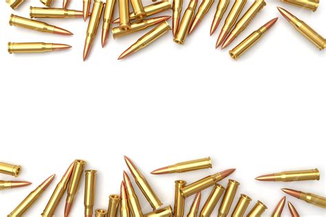 Premium Photo Pile Of Bullets On White Background