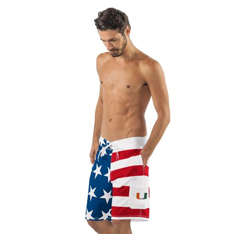 Multi american flag plunge v neck stry one piece swimsuit. Miami Hurricanes G-lll Sports American Flag Swim Trunks ...