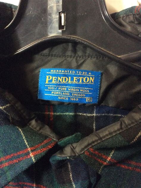 Pendleton Flannel Shirt W Leather Patches Boardwalk Vintage