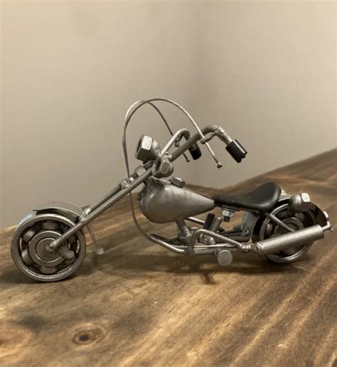 Unique Cool Upcycle Motorcycle Handmade Welded Sculpture Scrap Metal
