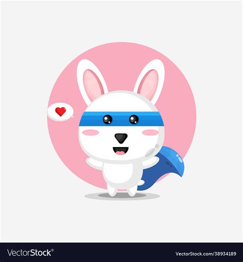 Cute Rabbit Becomes A Super Hero Royalty Free Vector Image