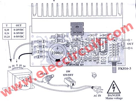 Current limit can be adjusted using r2 potentiometer and the output voltage can be adjusted from 1.2 volts to 30 volts using r8 potentiometer. Variable power supply circuit, 0-50v at 3A with PCB ...