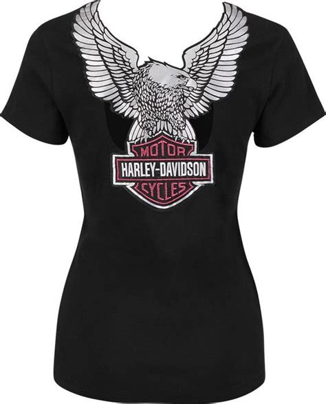 Harley Davidson Womens Shirt Satin Back Black Harley Davidson