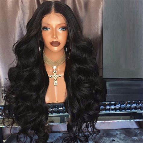 36 Off Long Middle Part Fluffy Loose Wave Lace Front Synthetic Wig