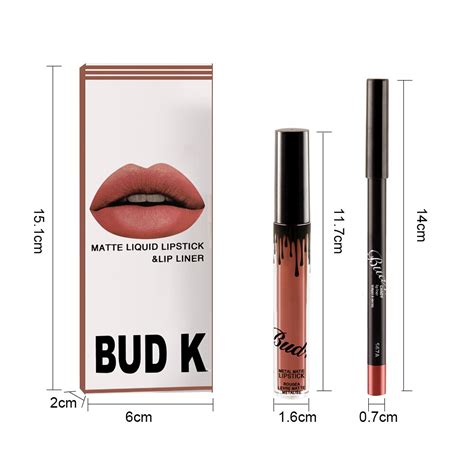 New Bud K Brand Liquid Matte Lipstick Set Lips Pencil Makeup Lasting Waterproof Mate Lip Gloss