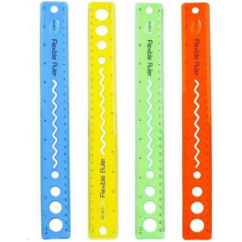 Set Of 4 Flexible Rulers 4 Colors Soft Ruler 30cm12inch Inch And