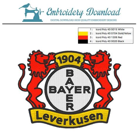 Downloading bayer leverkusen™ file vector logo you agree to abide to our terms of use. Bayer Leverkusen logo soccer Bundesliga embroidery design