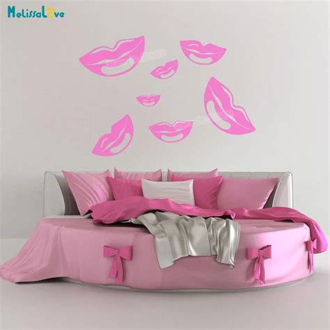 Sex Vinyl Wall Decals Seven Lips Vinilos Paredes Home Decoration For Living Room Girls Bedroom