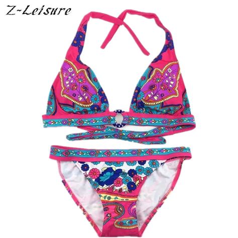 buy 2016 new arrival bikinis women sexy floral print bikini set brand swimwear