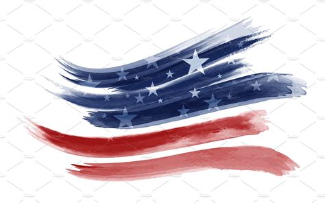 Watercolor American Flag Texture Illustrations ~ Creative Market