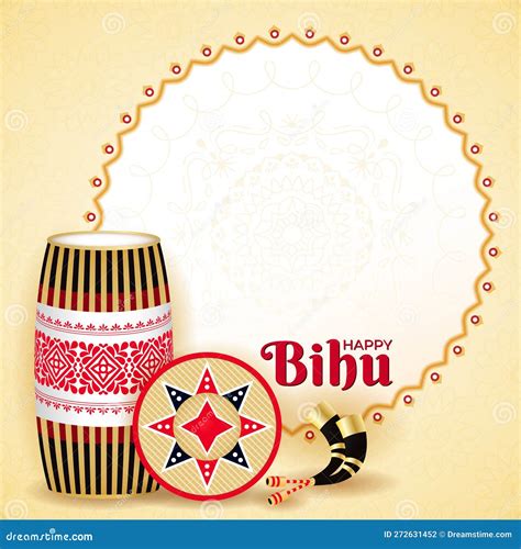 Happy Bihu Assam New Year Poster Traditional India Harvest Festival