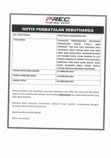 Jabatan imigresen malaysia wp kuala lumpur photos facebook. Terkini 15 Februari 2019: Notis Pembatalan Sebutharga ...