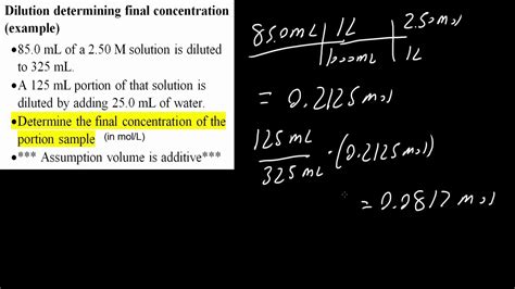 Mol/l, nmol/l,., click here for serial dilution calculator: Dilution determining final concentration (example) - YouTube