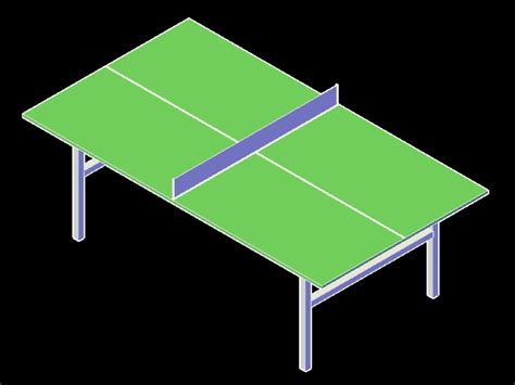 Mesa De Ping Pong En 3d En Autocad Descargar Cad 33029 Kb Bibliocad