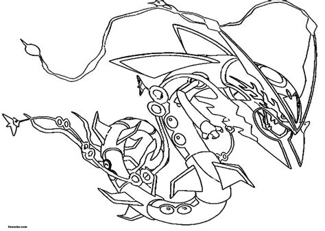 Fresh pokemon coloring pages mega rayquaza free coloring book. Mega Rayquaza coloring page - Funsoke