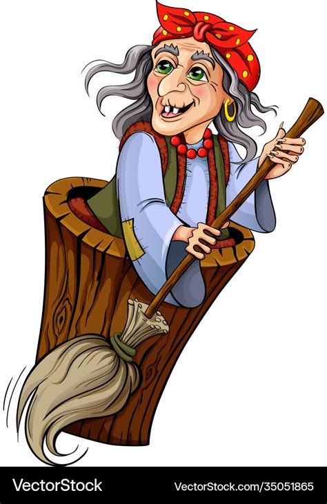 Baba Yaga Witch From Russian Folk Tales Royalty Free Vector