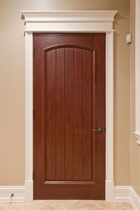 Interior Door Custom Single Solid Wood With Medium Mahogany