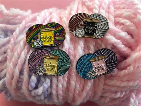 I Make Stuff Enamel Pin Sewing Knitting Craft Five Etsy Enamel Pins