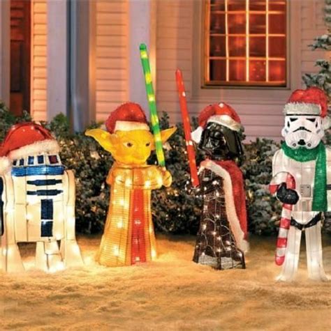 Sale Set Of 4 Lighted Pre Lit Star Wars Characters Christmas Outdoor