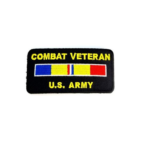 Combat Veteran Ribbon Us Army Embroidered Military Patch Iron Sew