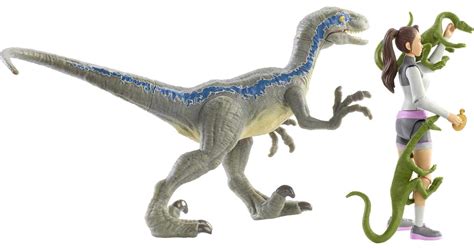 Jurassic World Toys Human And Dino Pack Yasmina Yaz And Velociraptor Action Figures 3 Compys