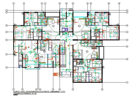 Bhk Apartment House Electrical Layout Plan Design Cadbull