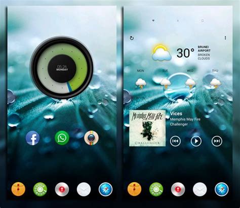 An Image Of The Home Screen Of A Cell Phone With Raindrops On It