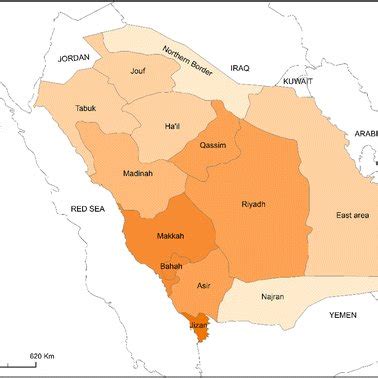 Thirteen Provinces Of Saudi Arabia And Their Population Densities