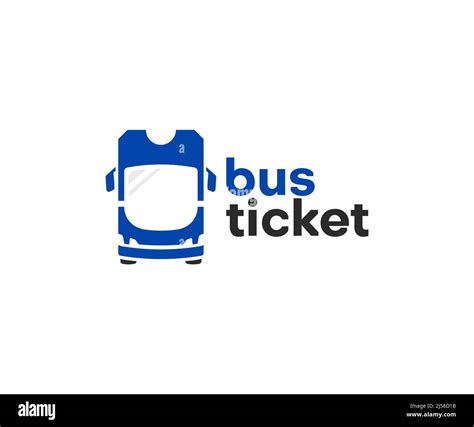 Bus Ticket And Bus Front View Logo Design Buying Tickets Online