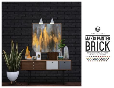 Maxis Painted Brick Wall In Fifty Colours At Simsational Designs Sims