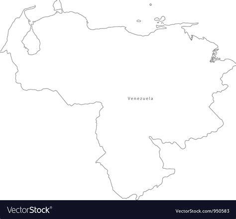 Black White Venezuela Outline Map Royalty Free Vector Image