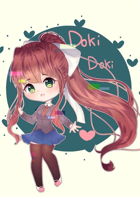 Chibi Monika Wants You To Join Her Club 💚💚💚 By Nyanahime On