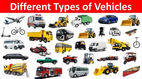 Different Types Of Vehicles Name Of Transport Vehicles Learn
