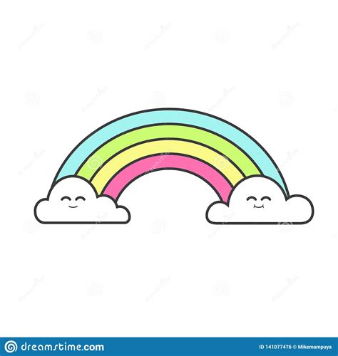 Cute Rainbow Kids Colorful Illustration Vector Isolated Stock Vector