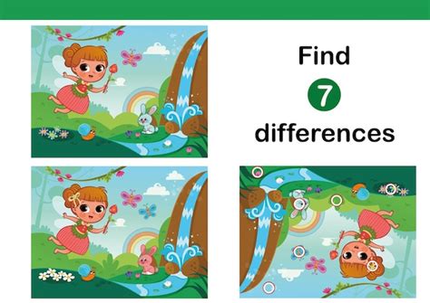 Premium Vector Find 7 Differences Education Game For Children