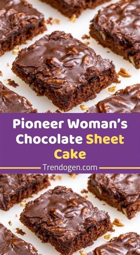 Looks beautiful on the table with the. Pioneer Woman's Chocolate Sheet Cake Ingredients: -FOR THE ...