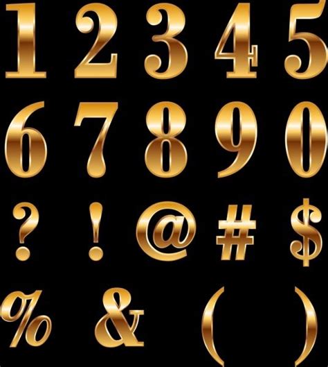 Numbering Icons Shiny Golden Decoration Vector Free Icon Free Design